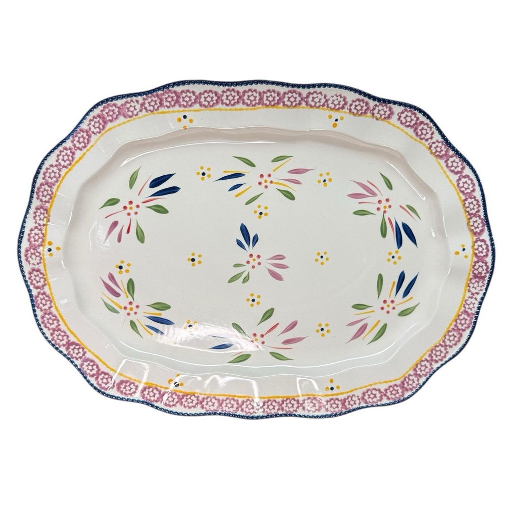 Temptations Old World 18" Oval Serving Platter Confetti By Tara